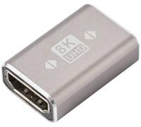 SpeaKa Professional SP-11301992 HDMI Adaptateur [1x HDMI femelle - 1x HDMI femelle] gris UHD 8K @ 60 Hz, UHD 4K @ 120 Hz