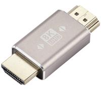SpeaKa Professional SP-11301996 HDMI Adaptateur [1x HDMI mâle - 1x HDMI mâle] gris UHD 8K @ 60 Hz, UHD 4K @ 120 Hz Connecteur
