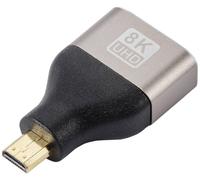 SpeaKa Professional SP-11302016 HDMI Adaptateur [1x HDMI mâle D Micro - 1x HDMI femelle] noir, argent UHD 8K @ 60 Hz, UHD 4K
