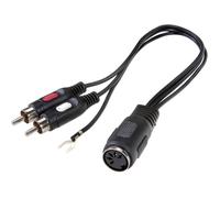 SpeaKa Professional SP-7869832 Cinch-RCA / connexion DIN audio Adaptateur Y [1x DIN femelle 5 pôles - 2x Cinch-RCA mâle] noir