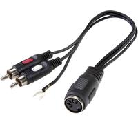 SpeaKa Professional SP-7869832 Cinch-RCA / connexion DIN audio Adaptateur Y [1x DIN femelle 5 pôles - 2x Cinch-RCA mâle] noir