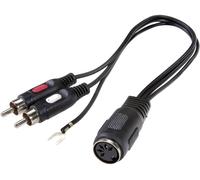 SpeaKa Professional SP-7869832 Cinch-RCA / connexion DIN audio Adaptateur Y [1x DIN femelle 5 pôles - 2x Cinch-RCA mâle] noir