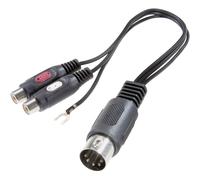 SPEAKA PROFESSIONAL SP-7870284 Cinch-RCA/Connexion DIN Audio Adaptateur Y [1x diode mâle 5 pôles (DIN) - 2X Cinch-RCA
