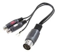 SpeaKa Professional SP-7870284 Cinch-RCA / connexion DIN audio Adaptateur Y [1x diode mâle 5 pôles (DIN) - 2x Cinch-RCA femelle] noir