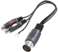 SpeaKa Professional SP-7870284 Cinch-RCA / connexion DIN audio Adaptateur Y [1x diode mâle 5 pôles (DIN) - 2x Cinch-RCA femelle] noir
