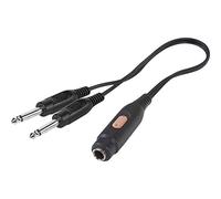 SPEAKA PROFESSIONAL SP-7870288 Jack audio Adaptateur Y [2x Jack mâle 6.35 mm - 1x Jack femelle 6.35 mm] noir