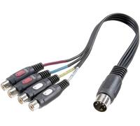 SpeaKa Professional SP-7870300 Cinch-RCA / connexion DIN audio Adaptateur Y [1x diode mâle 5 pôles (DIN) - 4x Cinch-RCA femelle] noir