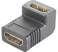 SpeaKa Professional SP-9564944 HDMI Adaptateur [1x HDMI femelle - 1x HDMI femelle] noir contacts dorés, coudé à 90 ° vers le haut