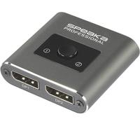 SpeaKa Professional SP-BDS-250 2 ports Commutateur réseau DisplayPort UHD 8K @ 60 Hz, UHD 4K @ 120 Hz