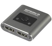 SpeaKa Professional SP-BDS-250 2 ports Commutateur réseau DisplayPort UHD 8K @ 60 Hz, UHD 4K @ 120 Hz