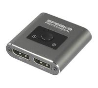 SpeaKa Professional SP-BDS-250 2 ports Commutateur réseau DisplayPort UHD 8K @ 60 Hz, UHD 4K @ 120 Hz