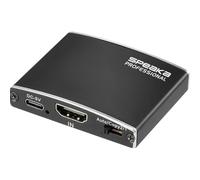 SpeaKa Professional SP-HDMIS-200 Répartiteur HDMI boîtier en aluminium, compatible avec l'ultra HD 3840 x 2160 pixels noir