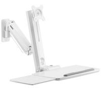 SpeaKa Professional SP-MM-950 Support mural pour écran superposés, avec panneau porte-clavier, 2 supports de scanner inclus 43,2