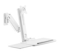SpeaKa Professional SP-MM-950 Support mural pour écran superposés, avec panneau porte-clavier, 2 supports de scanner inclus 43,2 cm (17) - 88,9 cm (35) blanc
