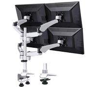 SpeaKa Professional Support de table pour écran SP-3957076 Flex 4 Écran(s) 25,4 cm (10) - 68,6 cm (27) noir, argent réglable en hauteur, inclinable, mobile,