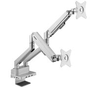 SpeaKa Professional Support de table pour écran SP-MM-800 2 Écran(s) 43,2 cm (17\ ) - 81,3 cm (32\ ) argent rotatif, inclinable