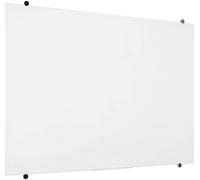 SpeaKa Professional Tableau magnétique en verre SP-GWW-001 (l x H) 1200 mm x 900 mm blanc lisse boîte de rangement fournie