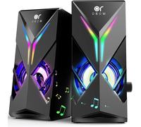 Speaker, 10W PC Speaker, 2.0 Gaming Computer Speakers with LED Light, for Smartphone/Tablet/Laptop(S201)
