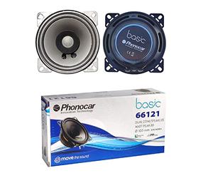 Speaker 2 Haut-PARLEURS Compatible avec PHONOCAR Basic 66121 Double cône 10 cm 100 mm 4'' de diamètre 20 Watt rms et 40 Watt Max 4 ohm 90 DB, la Paire