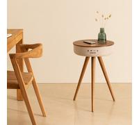 CREATE Table basse enceinte 360° Bluetooth Chargeur sans fil Bois foncé