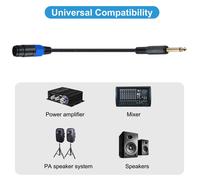 Speakon Câble pour haut-parleur mono 6,35 mm fiche TS mâle 6,35 mm vers câble pour haut-parleur Speakon femelle, prise Speakon femelle vers fiche TS 6,35 mm pour DJ/PA