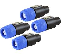 Speakon Connecteur Prise Speakon Audio Fiche de Haut Parleur 4 Pôles Compatible avec Neutrik Speakon NL4FC, NL4FX, NLT4X, NL2FC Bleu 4pcs