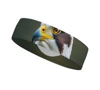 Spear Falcon, bandeau de sport avec aigle blanc pour homme et femme, s'adapte à toutes les tailles de tête, ultra absorbant et antidérapant pour la course à pied, le yoga, la gym