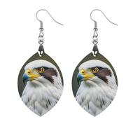 Spear Falcon, boucles d'oreilles en bois d'aigle blanc pour femme, bijoux vintage élégants en bois, boucles d'oreilles légères pour mariage, fête, cadeau de bijoux quotidiens, Apricot shaped, Bois