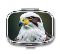 Spear Falcon, Pilulier de voyage à 2 compartiments avec miroir par jour pour sac à main, poche ou portefeuille
