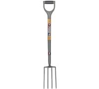 Spear & Jackson 1684NB Fourche à bêcher compacte 230 x 138 mm | Acier carbone forgé, tête avec rebord d’appui, pour massifs, bordures & espaces restreints, gamme Neverbend