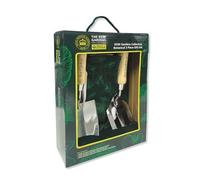 Spear & Jackson 3055KEW Coffret Cadeau Botanique Kew Gardens - Plantoir et Fourchette à Désherber en Acier Inoxydable avec Poignées en Bois FSC et Gants de Jardinage à Paume en Cuir