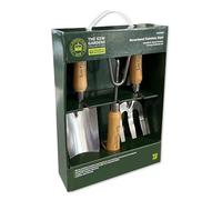 Spear & Jackson Kew Gardens Collection 3057KEW Coffret Cadeau d'outils à Main de Jardin - Truelle à Main, Fourche et cultivateur - Poignées FSC, têtes en Acier Inoxydable Poli Miroir