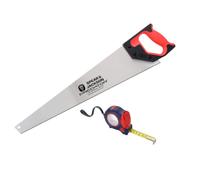 Spear & Jackson B9822TAPE Kit scie égoïne 22" & mètre ruban 5 m, 2 pièces | Scie universelle 8 TPI & mètre ruban auto-bloquant, pour coupe, mesure, menuiserie, bricolage & travaux de construction