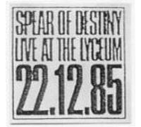 Spear of Destiny - Live at the Lyceum