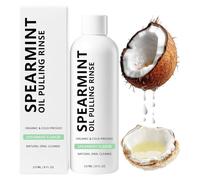 Spearmint Oil Pulling Rinse - Natural Mouthwash with Organic Cold-Pressed Coconut Oils, Spearmint White Oil Pulling Rinse, Fresh Breath & Oral Care (1)