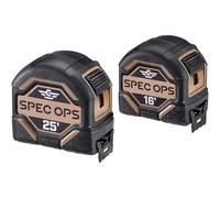 Spec Ops Outils de mesure ruban de 4,8 m et 7,6 m, lame double face de 3,8 cm, boîtier composite de qualité militaire, don de 3 % aux vétérans