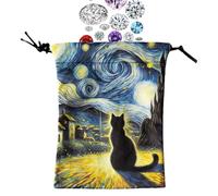 SPECH DE CARTE TAROT VELVET - Sac de rangement à crampons doux 13x18cm | Étui de protection à la main pour les decks Oracle, les dés, les cristaux, les bijoux et les cartes à jouer, imprimé numériquem