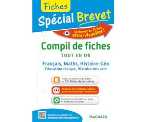 Spécial Brevet Tout en Un Compil de Fiches 3e: Français, Maths, Histoire-Géographie, Éducation civique, Histoire des arts