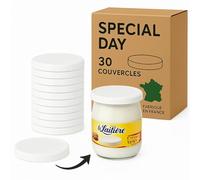 SPECIAL-DAY 30 couvercles D56 Pots à Yaourt Compatible la laitière avec Les bocaux en Verre du Commerce| bouchon yaourt Alimentaire fabriqué sans BPA | Capsule fabriqué en France (D56, 30, unité)