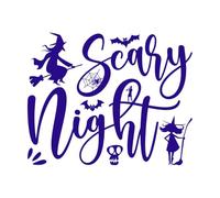 spécial Halloween Stickers lettrage 65.6x81.6cm Embellissement mural Bleu foncé