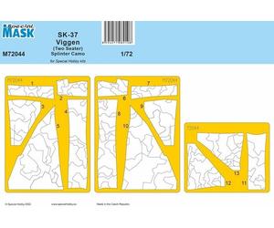 Special Hobby 100-M72044 1:72 SK-37 Viggen (Deux Places) Splinter Camo Masque