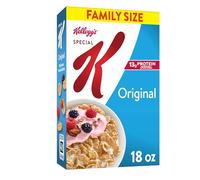 Special K Céréales froides pour petit-déjeuner, 11 vitamines et minéraux, 13 g de protéines, taille familiale, originale, boîte de 530,3 g (1 boîte)