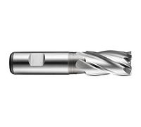 spécial lucarne C2471/4 Multi-flute End Mill, lumineux, HSS-E Poudre en métal, Diamètre de la tête : Flûte de 6,35 mm, longueur 16 mm, longueur totale 66 mm