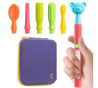 Special Supplies Buzz Buddy Kit de stimulation motrice orale avec 6 têtes interchangeables à texture douce, apaise les besoins sensoriels, soutient la parole et stimule l'auto-alimentation