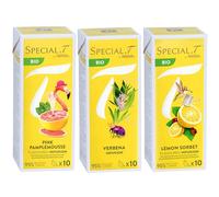 Spécial T 30 capsules - Mélange d'agrumes Bio - Pamplemousse rose, verveine et sorbet citron - 10 capsules par paquet - pour machine à thé Nestlé - Infusion de thé