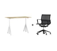 Spécial Table String Works+Chaise de bureau Physix 1x table 140x78x118.5cm