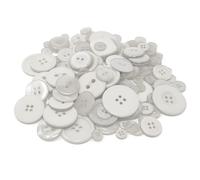 Special Touches Sachet de 100 g de boutons en acrylique et résine pour loisirs créatifs, Plastique, blanc, 7-20mm