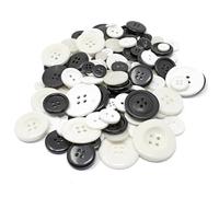Special Touches Sachet de 100 g de boutons en acrylique et résine pour loisirs créatifs, Plastique, noir/blanc, 7-20mm