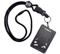 Specialist ID Porte-badge à chargement par le haut pour 3 cartes d’identité avec cordon robuste/clip métallique amovible/porte-clés noir