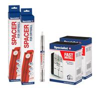 Specialist+ Kit d'outils pour cadre de cloison sèche I x2 espaceurs (40 cm), 2 aimants en plâtre Fast Installation et 1 marteau - Pilote de prise pour l'installation de cadres métalliques dans les